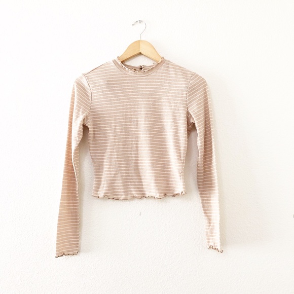 sage the label Tops - Sage the Label Striped Longsleeve Cropped Top